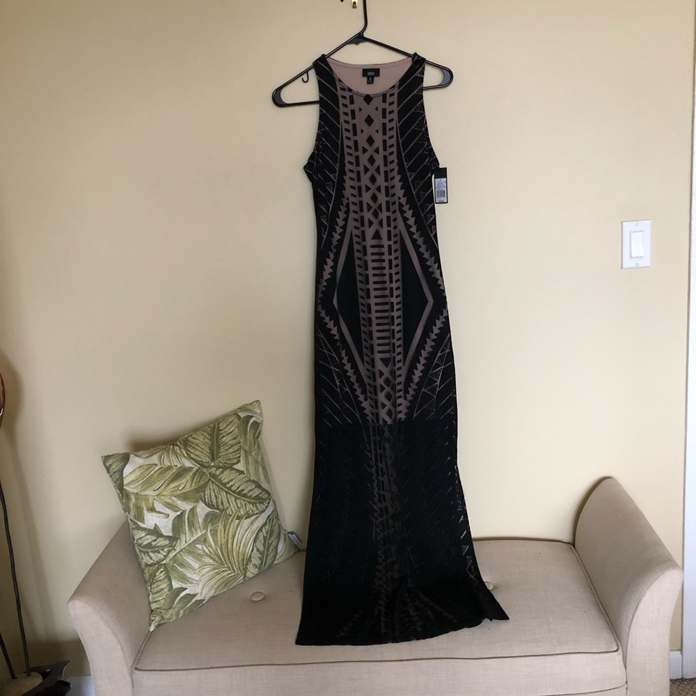Mossimo Black Appliqué Maxi Dress NWT!